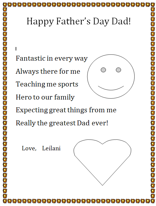 Happy Father S Day Acrostic K 5 Technology Lab