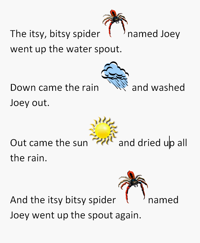 itsy bitsy spider water spout clipart