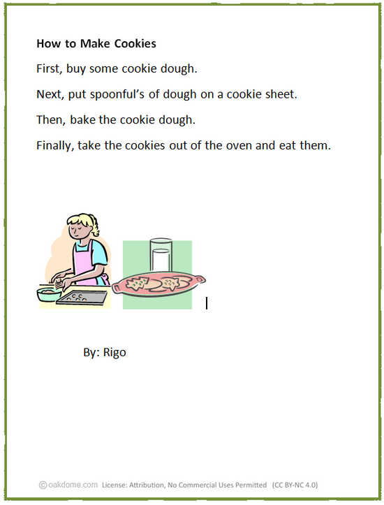 Informative Writing - How to Make Cookies | K5 Computer Lab