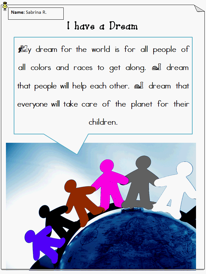 I Have a Dream Writing Template for MLK day K 5 Technology Lab