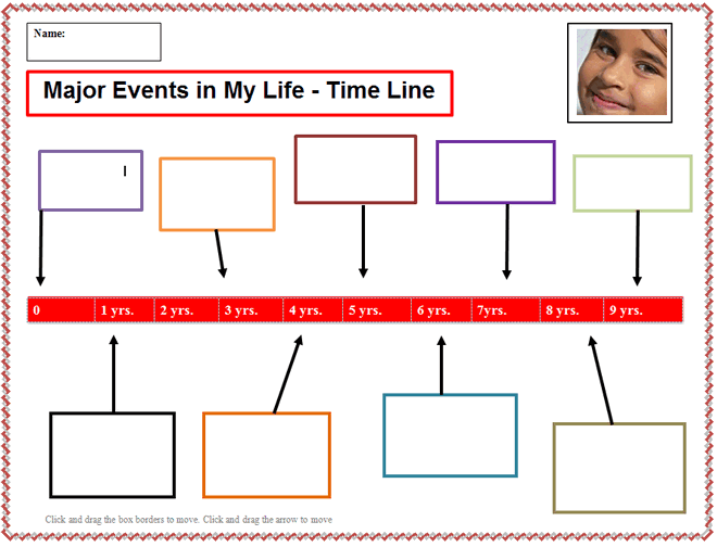 My Life - Time Line Template | K-5 Computer Lab Technology Lesson Plans