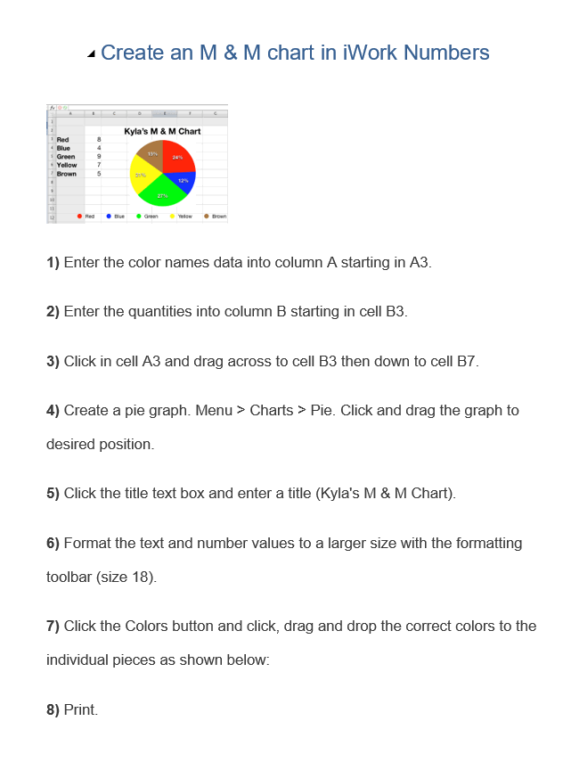 make a pie chart in numbers for mac