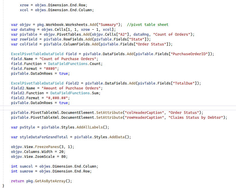 EPPlus Pivot Table Code