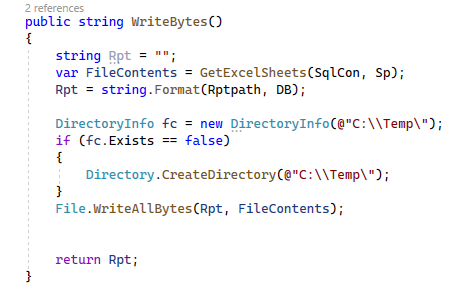 WriteBytes in the Repository Class