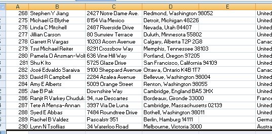 Excel Data