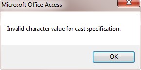Error message from MS Access - GUID in wrong format