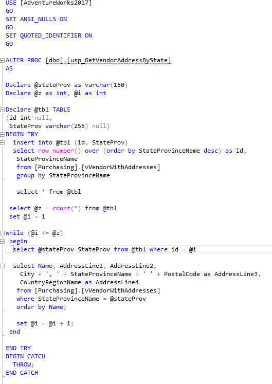 SQL Stored Proc for Multiple Excel Sheets