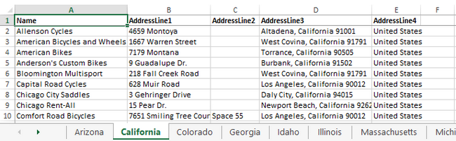 Excel Worksheets Created