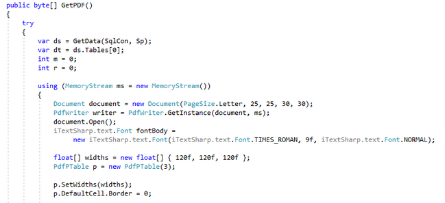 Additional function for MemoryStream to write Document using PdfWriter in Repository Class