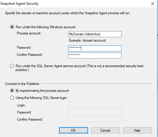 Snapshot Agent Security form