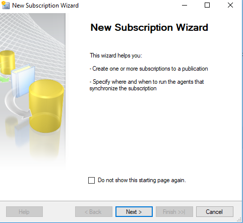 New Subscription Wizard