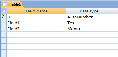 MS Access Table for SSIS