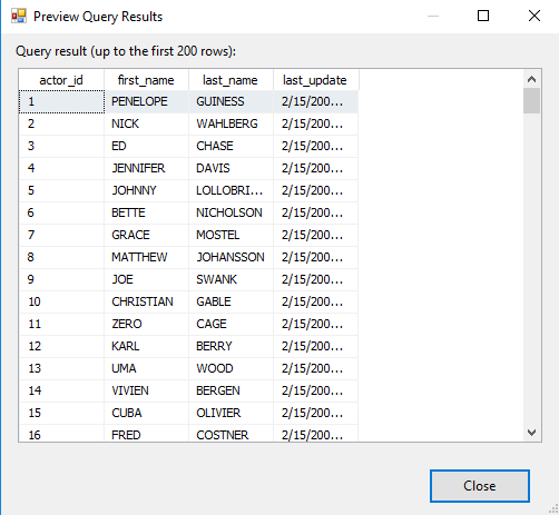 SSIS Preview Excel Data