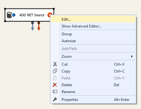 SSIS ADO Net Source