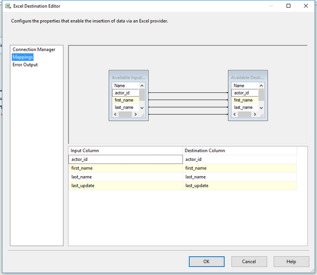 SSIS Data Mapping