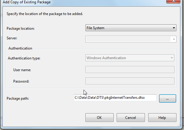 SSIS Package Copy Add