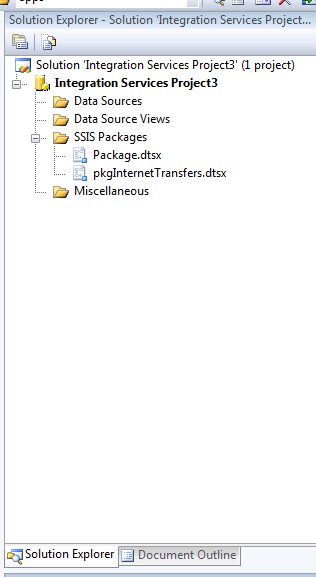 SSIS Solution Explorer