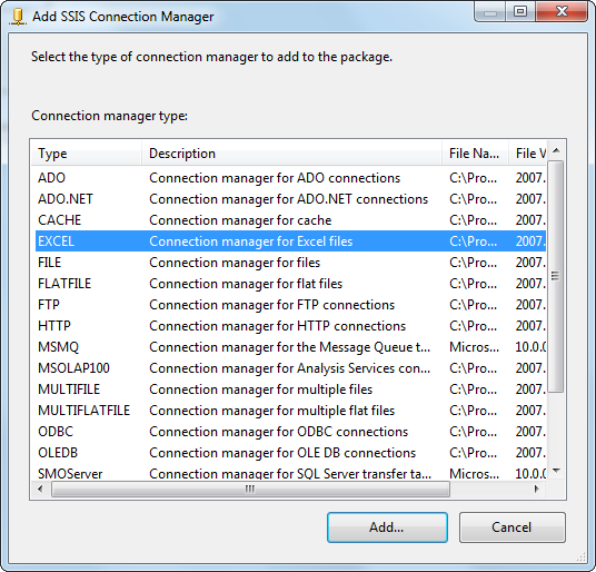 SSIS Connection Manager