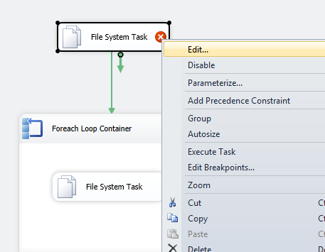 SSIS File System Task creating folder
