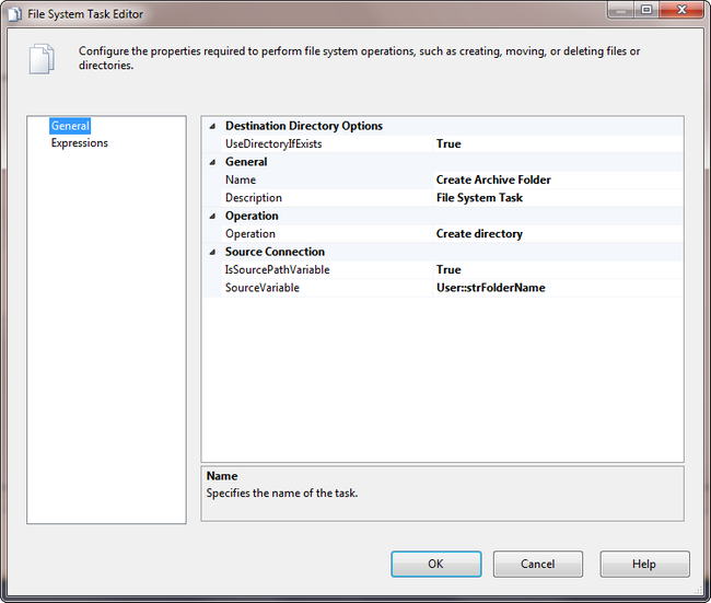 SSIS Create Directory