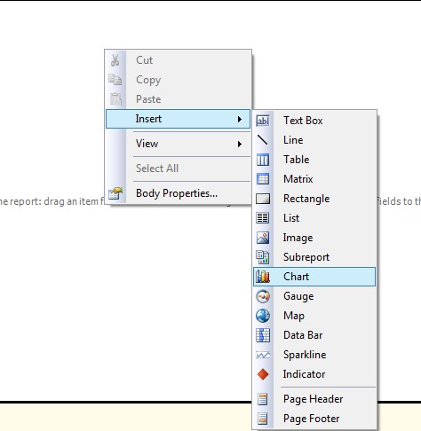 Insert SSRS bar chart