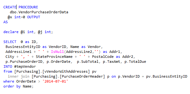 SQL to Create Stored Procedure from Query