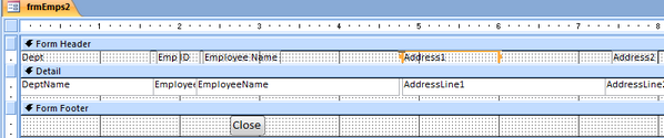 Labels Added to Continuous Form Header