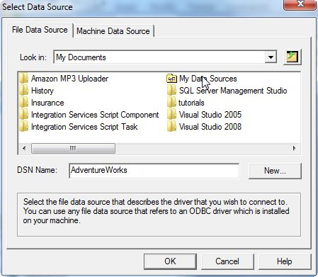 Select ODBC Data Source