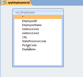 local Employee MS Access Query
