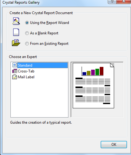Crystal Reports Wizard