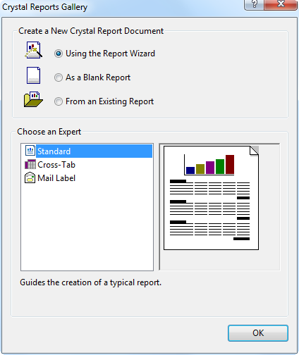 Crystal Reports Start Up