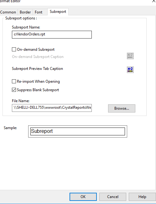 Suppress Subreport in Crystal Reports