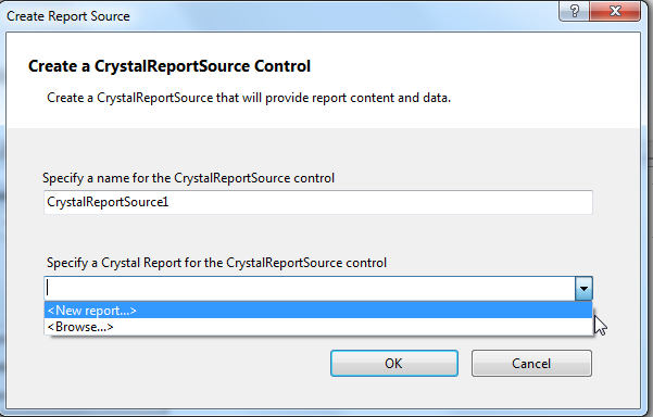 CrystalReportSource control