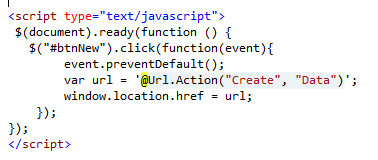 jQuery Code to fire Create Code in Data Controller