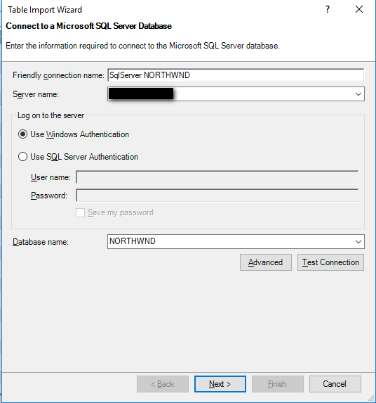 Power Pivot SQL Data Source