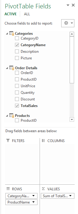 Selecting Pivot Table Fields
