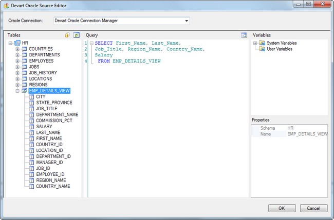 Devart Oracle Source Editor window
