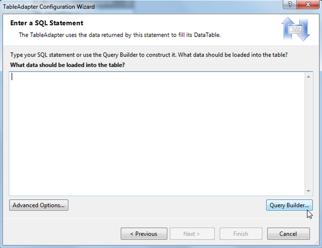 SQL Statement section