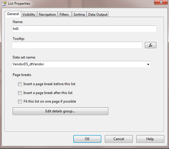 SSRS List Properties