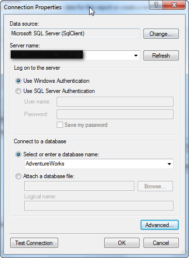 SQL Connection SSRS