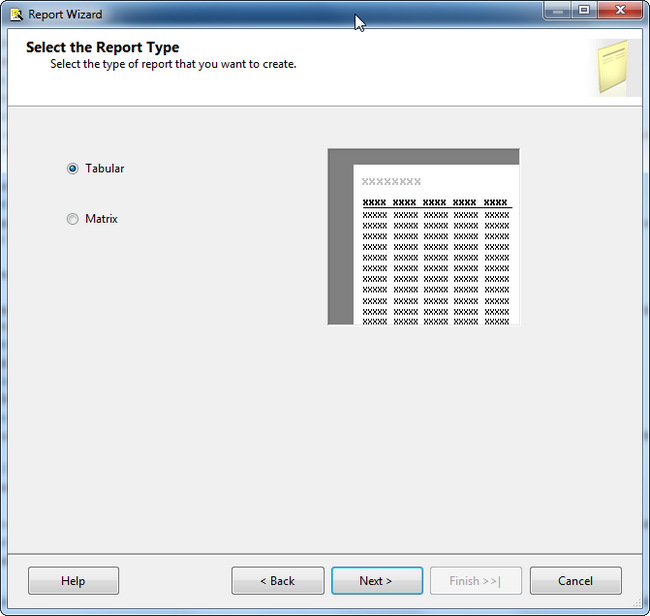 SSRS Report Type