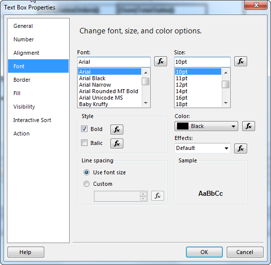 SSRS Format Properties