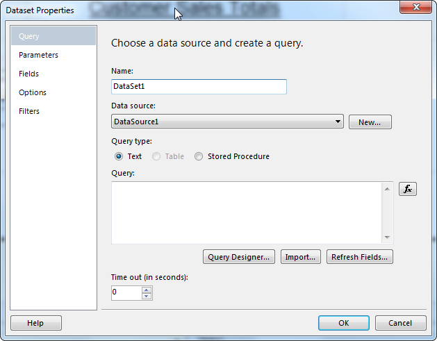 SSRS Dataset Properties